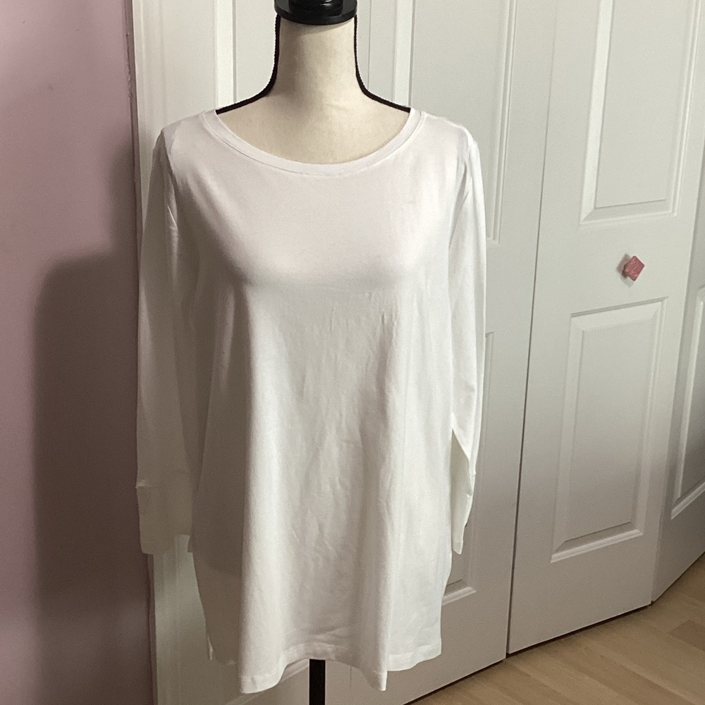 Kasper Women's Classic White Long Sleeve Top